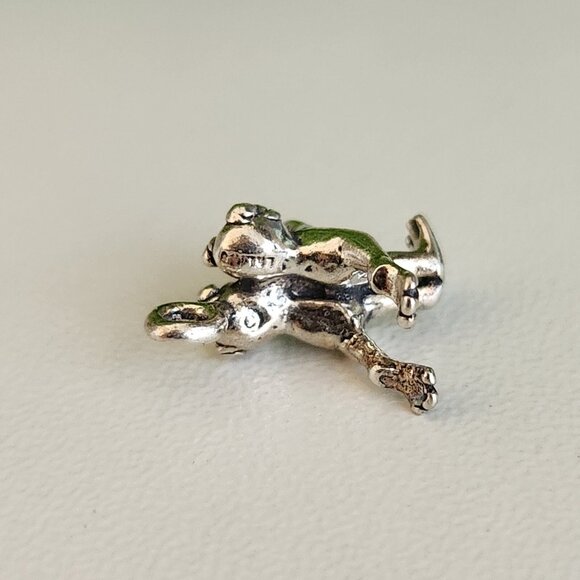 925 Sterling Silver Dancing Frogs Charm - Picture 3 of 4